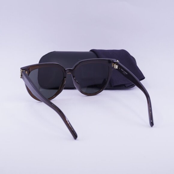 Saint Laurent SLM28/F 008 Round Sunglasses - Brown/Grey - Picture 4 of 10